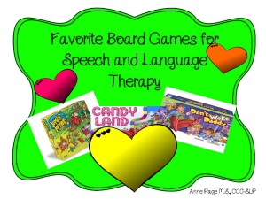Favorite Board Games for Speech Language and Therapy